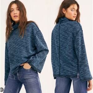 Free People We The Free Overboard Combo Sunny Days Turtleneck Mock Sweater XS